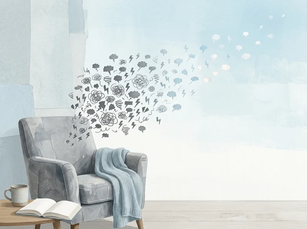 Makale içi illustration för kan meditation bota overthinking