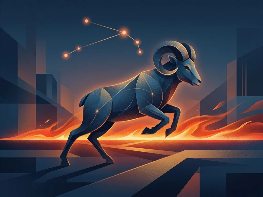 Förklarande bild för Vad betyder Väduren? med stjärnhimmel, zodiaksymbolik och astrologisk stämning.